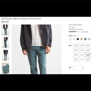 uo easton skinny stretch chino pant
